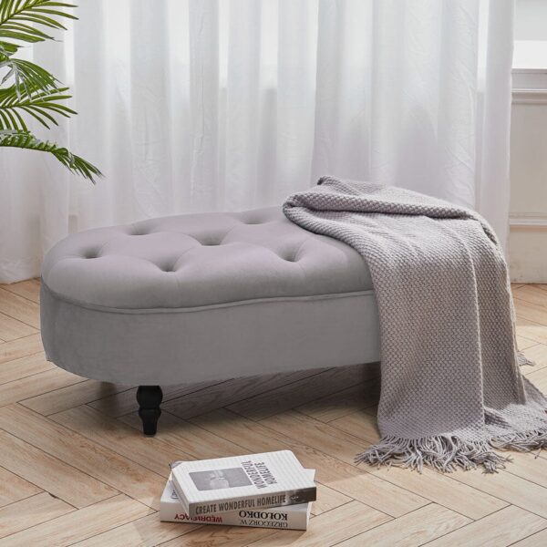 Tufted Oval Cocktail Ottoman Footstool