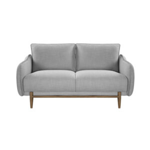 Lark Linen Fabric 2 Seater Sofa In Silver Grey