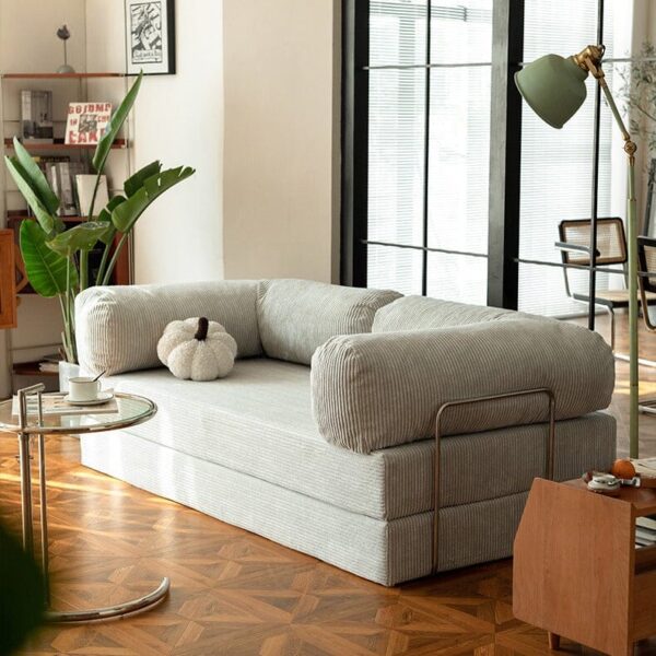 Cottonfy Teddy Corduroy Modular Detachable Sofa Bed