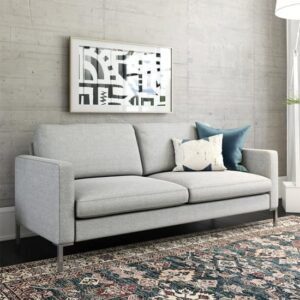 Flint Linen Fabric 2 Seater Sofa In Grey