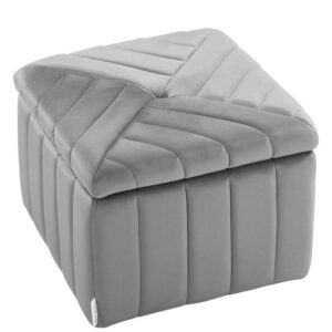 Livingandhome Upholstered Velvet Storage Ottoman Footstool, ZH1573