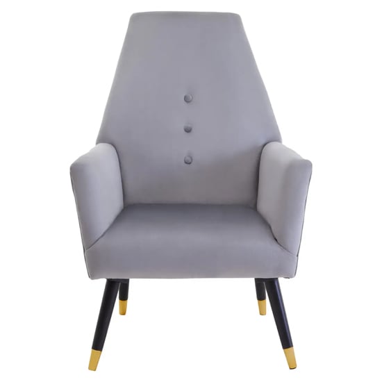 Lagos Velvet Button Detail Armchair In Grey