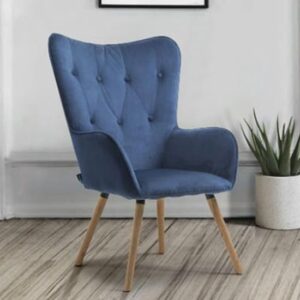 Willows Fabric Bedroom Armchair In Midnight Blue